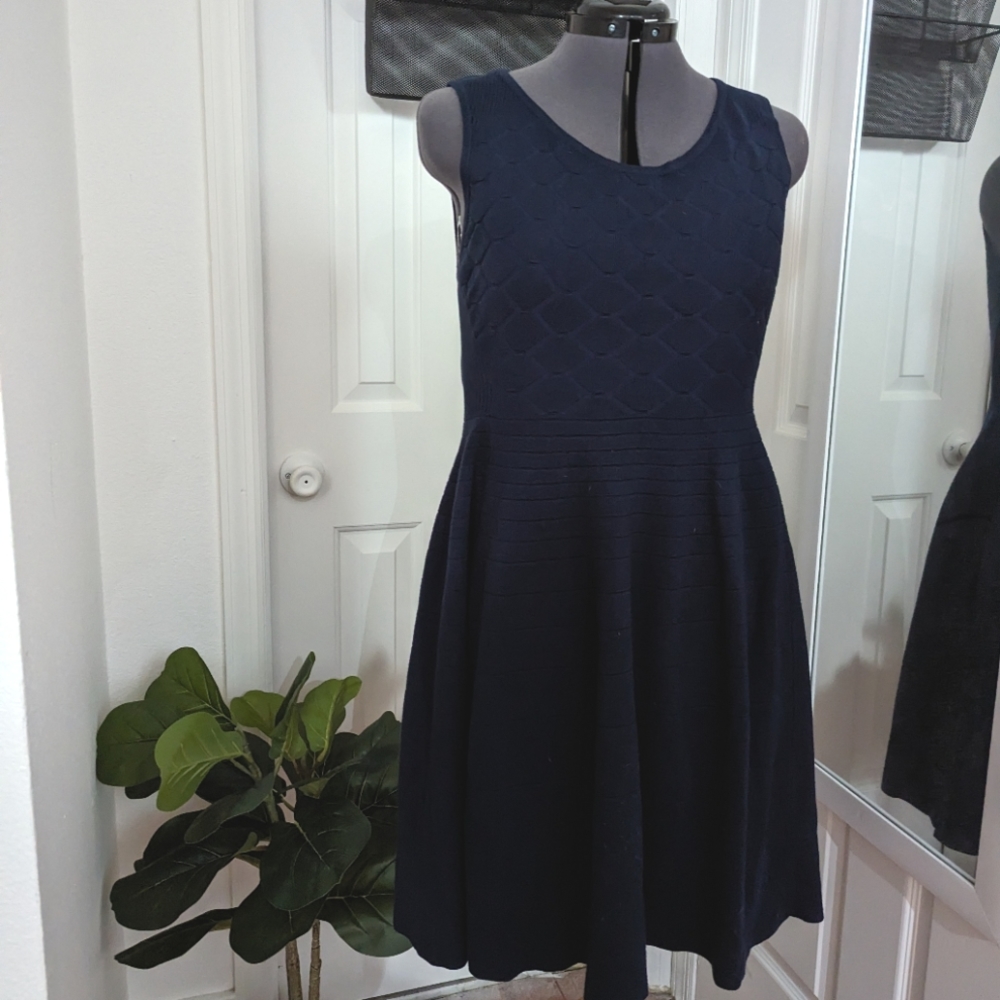 torrid Navy Textured Sleeveless Skater Dress